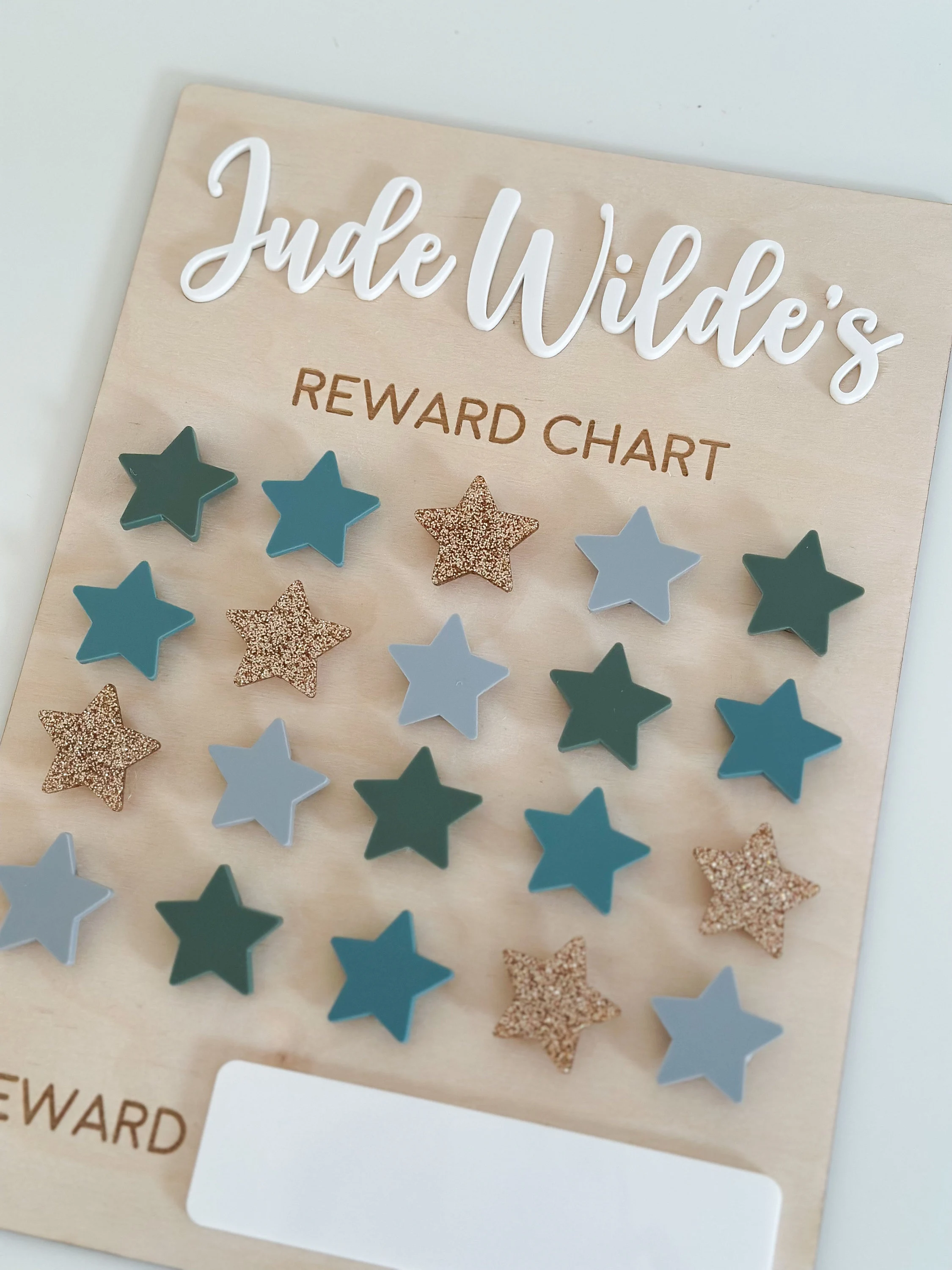 Personalised Reusable Wooden Star Reward Chart image 4